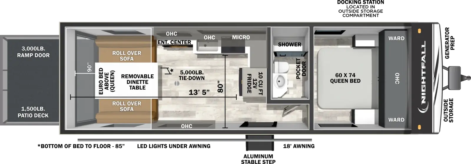 Floorplan diagram for 2027 Nightfall 24N