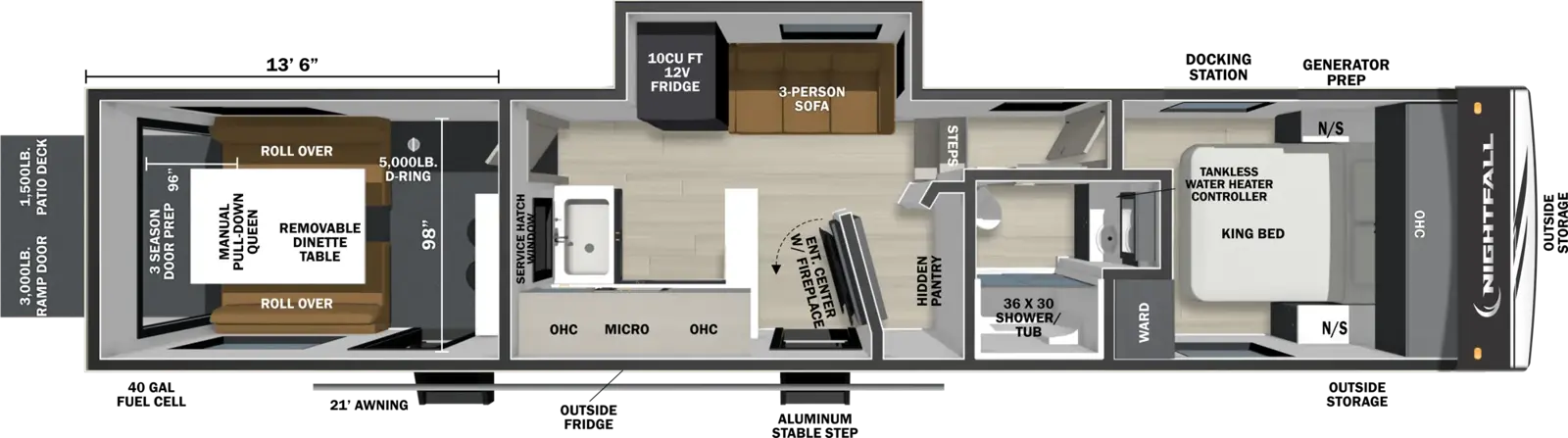 Floorplan diagram for 2027 Nightfall 350N