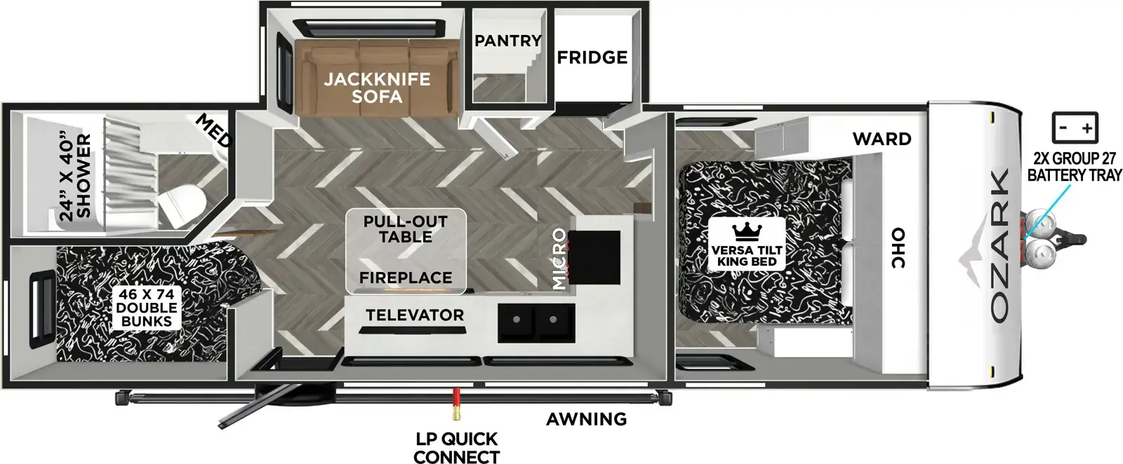 Floorplan diagram for 2026 Ozark 26KB