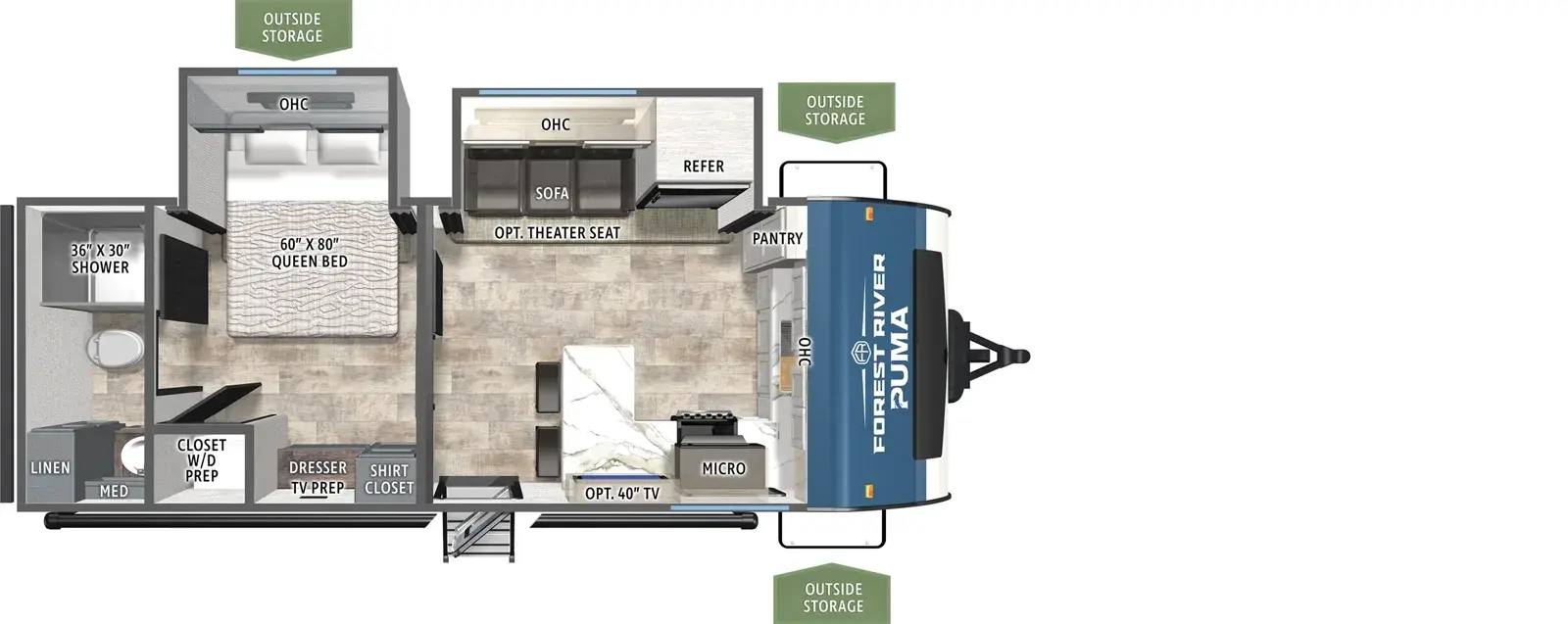 Floorplan diagram for 2026 Puma 220FK