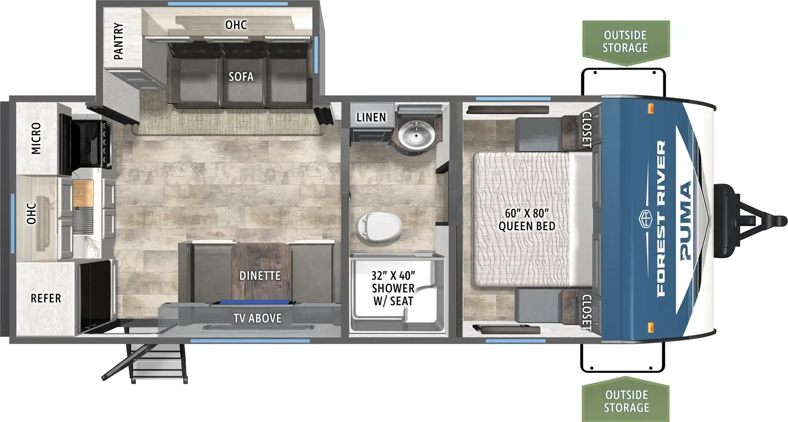 Floorplan diagram for 2026 Puma 227RK