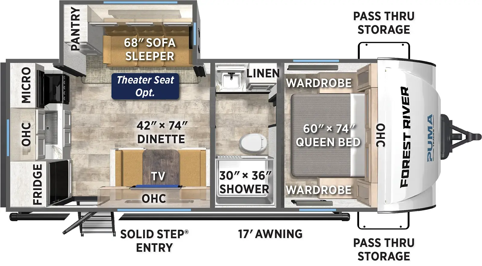 Floorplan diagram for 2026 Puma Tracks 237RK