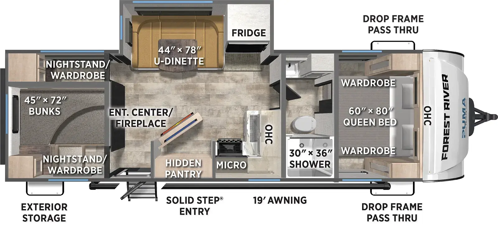 Floorplan diagram for 2026 Puma Tracks 2750BHS