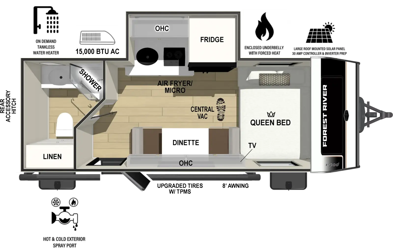 Floorplan diagram for 2027 r-pod r•pod RP-180