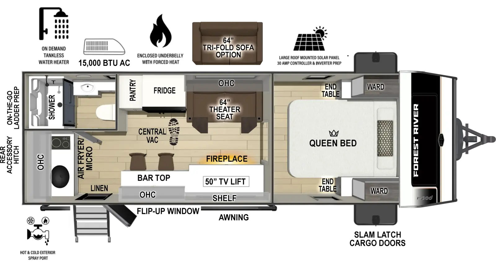 Floorplan diagram for 2027 r-pod r•pod RP-208