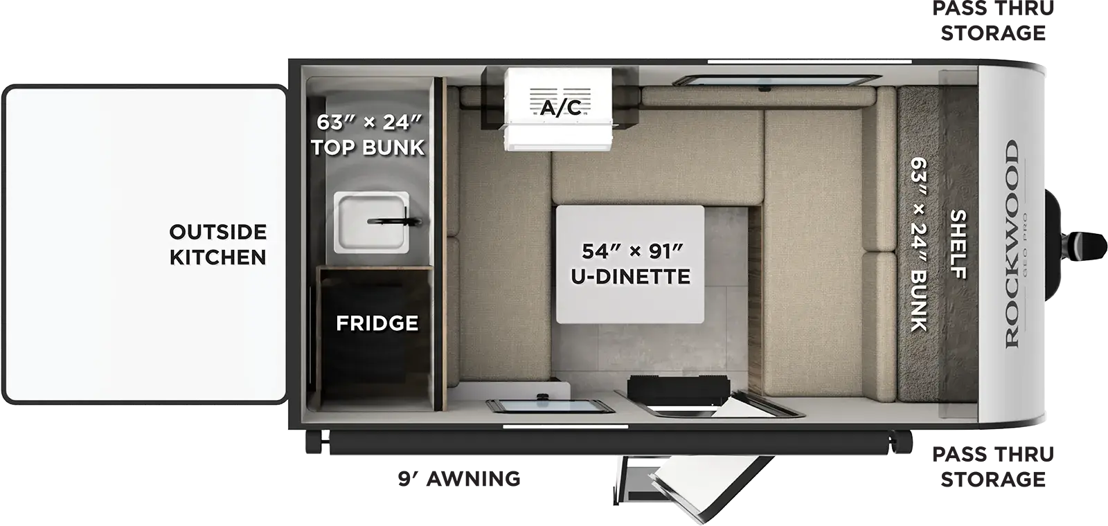Floorplan diagram for 2027 Rockwood Geo Pro G11LE