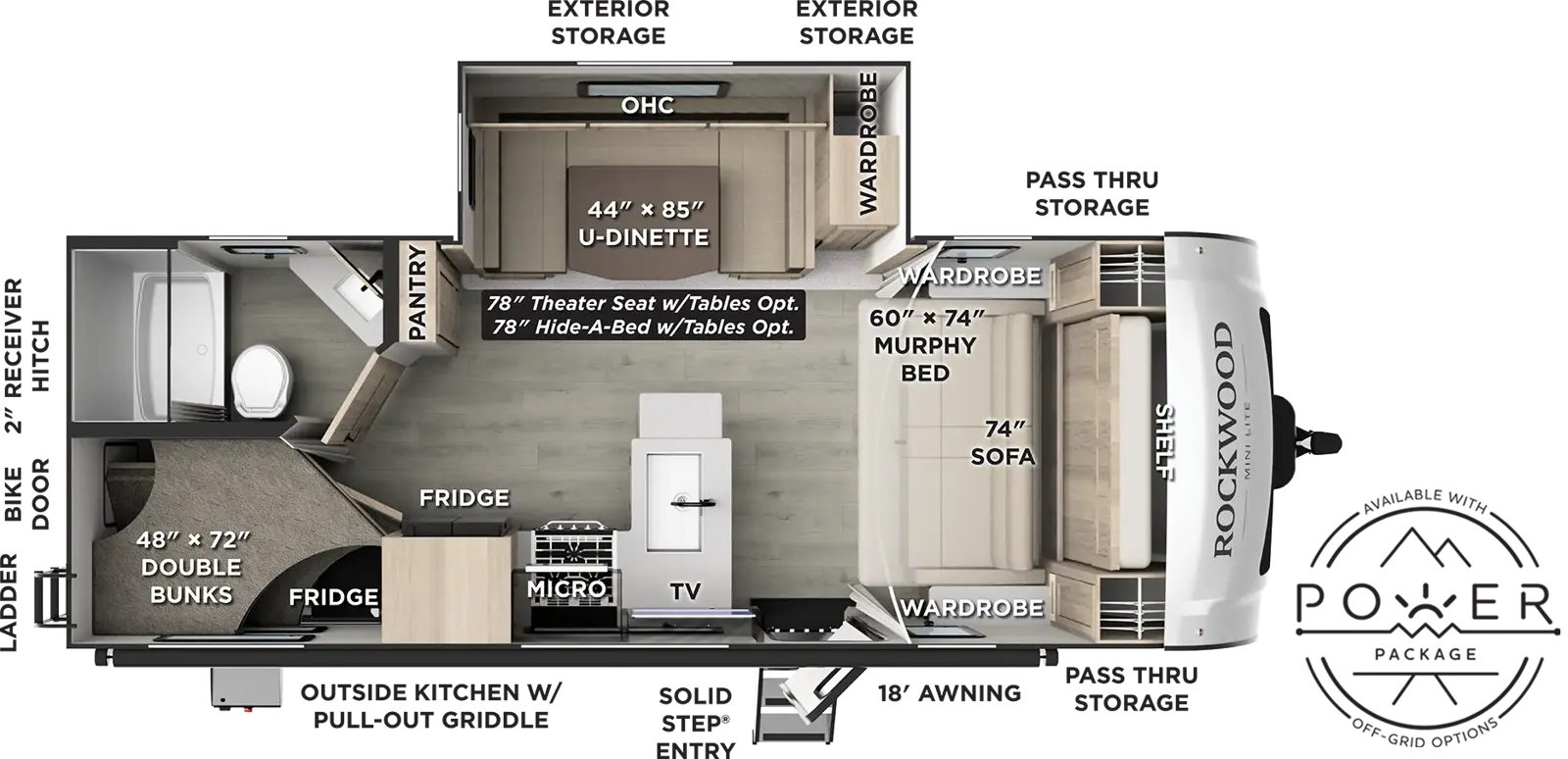 Floorplan diagram for 2027 Rockwood Mini Lite 2509S
