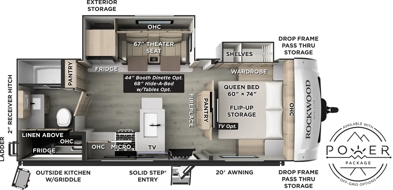 Floorplan diagram for 2027 Rockwood Mini Lite 2513S