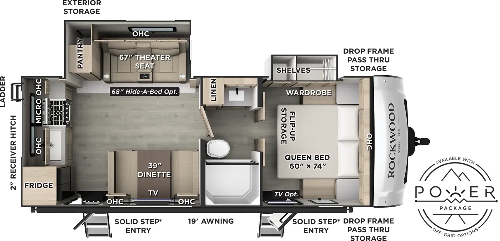 Floorplan diagram for 2027 Rockwood Mini Lite 2515S