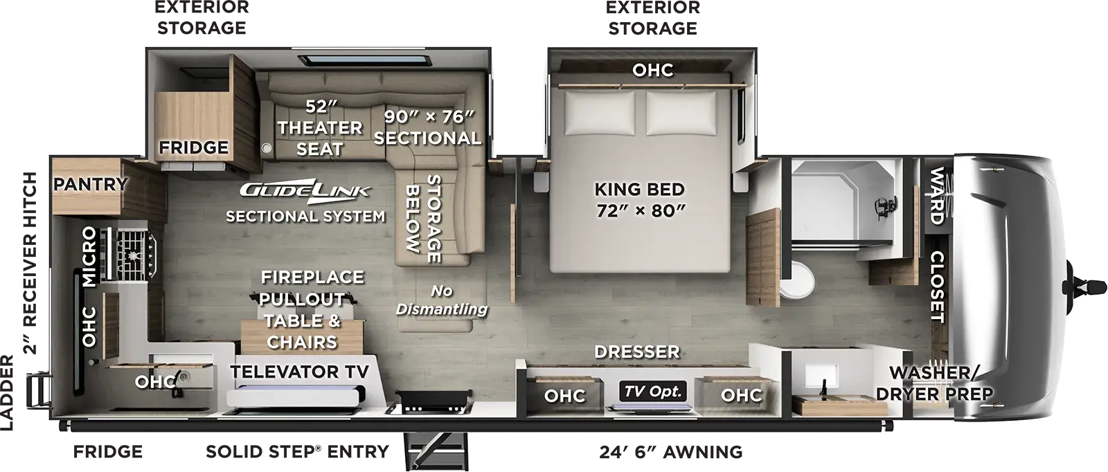 Floorplan diagram for 2027 Rockwood Ultra Lite Travel Trailers 2711RK