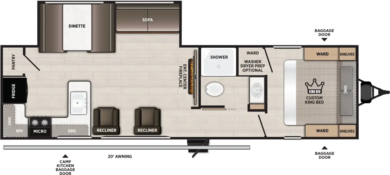 Floorplan diagram for 2027 Salem 27RK