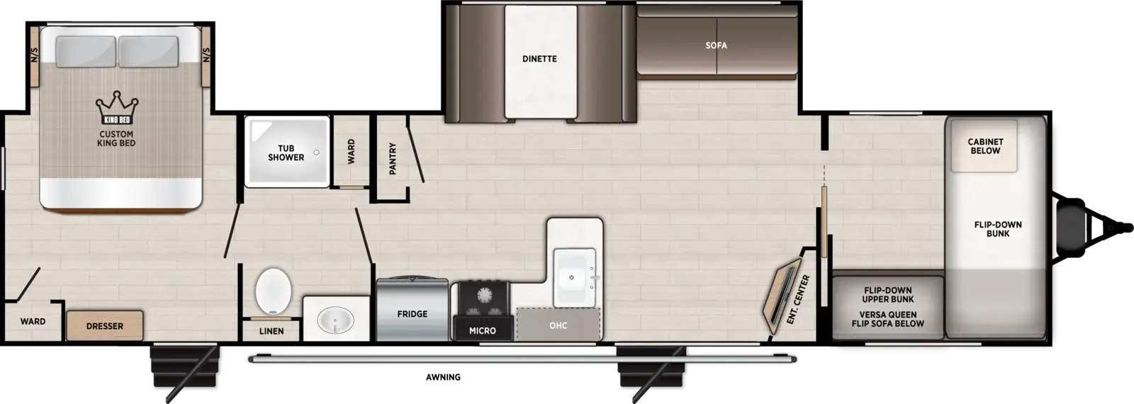 Floorplan diagram for 2027 Salem 36VBDS