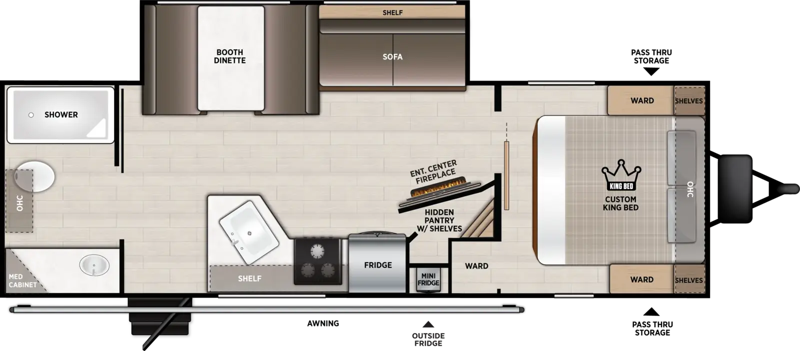 Floorplan diagram for 2027 Salem Cruise Lite 25ICE