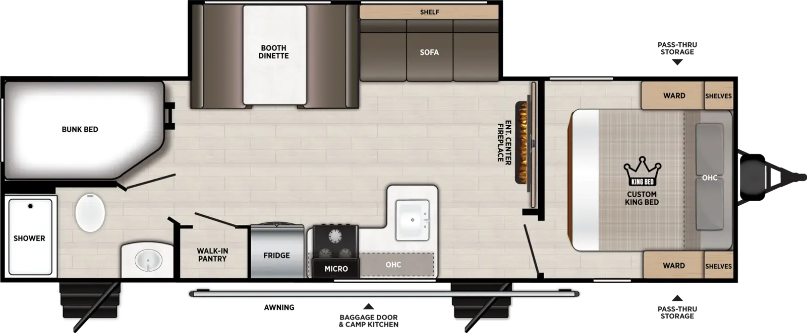 Floorplan diagram for 2027 Salem Cruise Lite 263BHXL