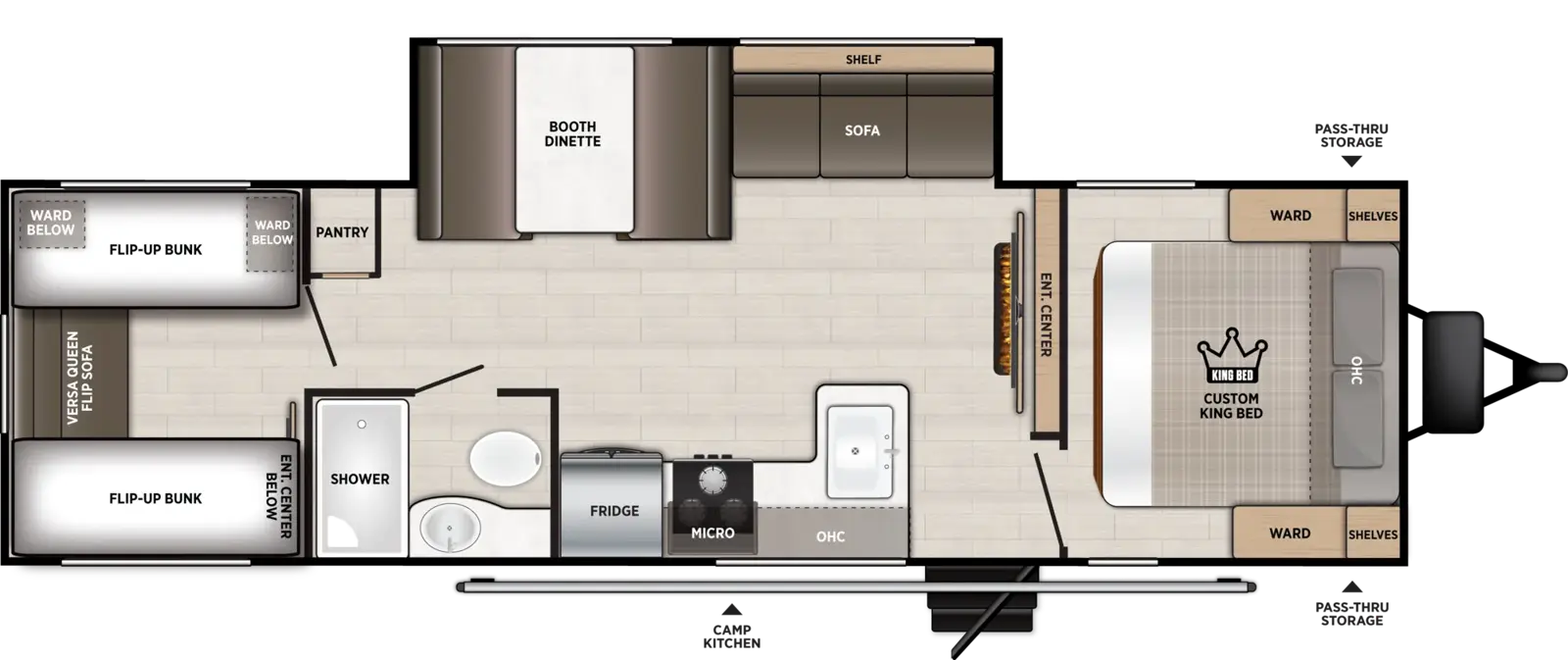 Floorplan diagram for 2027 Salem Cruise Lite 28VBXL
