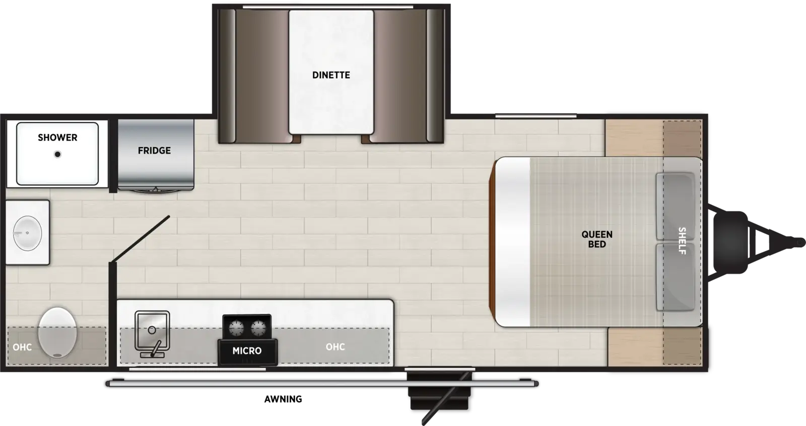 Floorplan diagram for 2027 Salem FSX 177RB