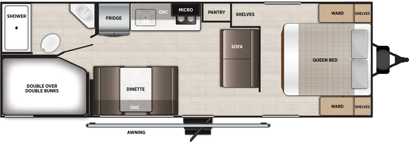 Floorplan diagram for 2027 Salem FSX 260BHLE