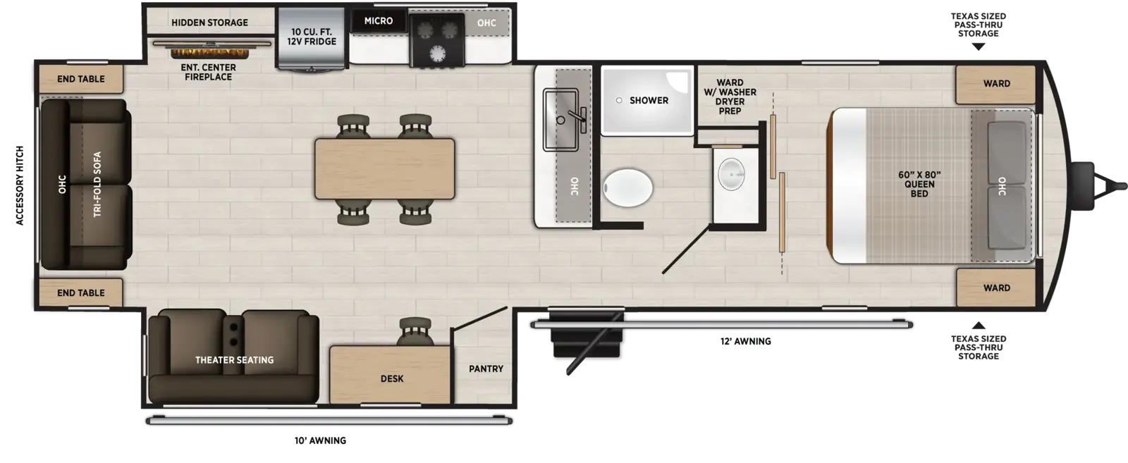 Floorplan diagram for 2027 Salem Hemisphere Travel Trailers 275RL