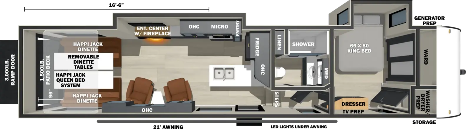 Floorplan diagram for 2027 Sandstorm 3217GX