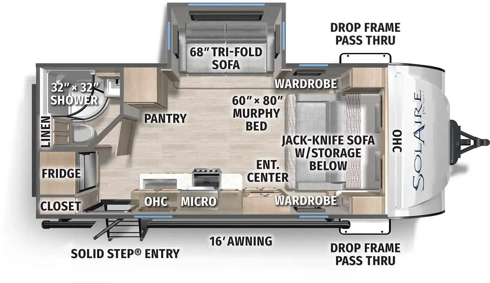 Floorplan diagram for 2026 Solaire 2080RBS