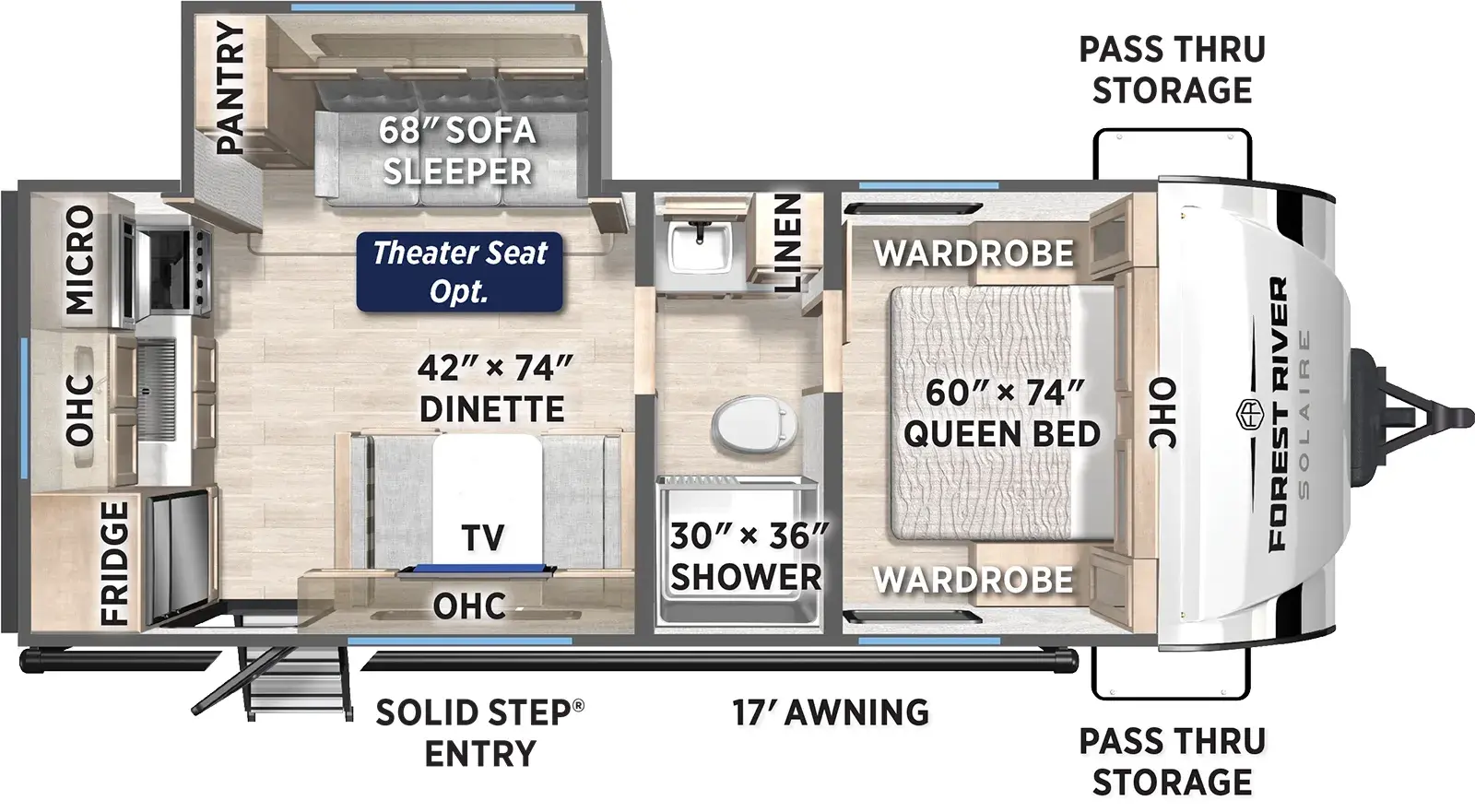 Floorplan diagram for 2026 Solaire 237RK