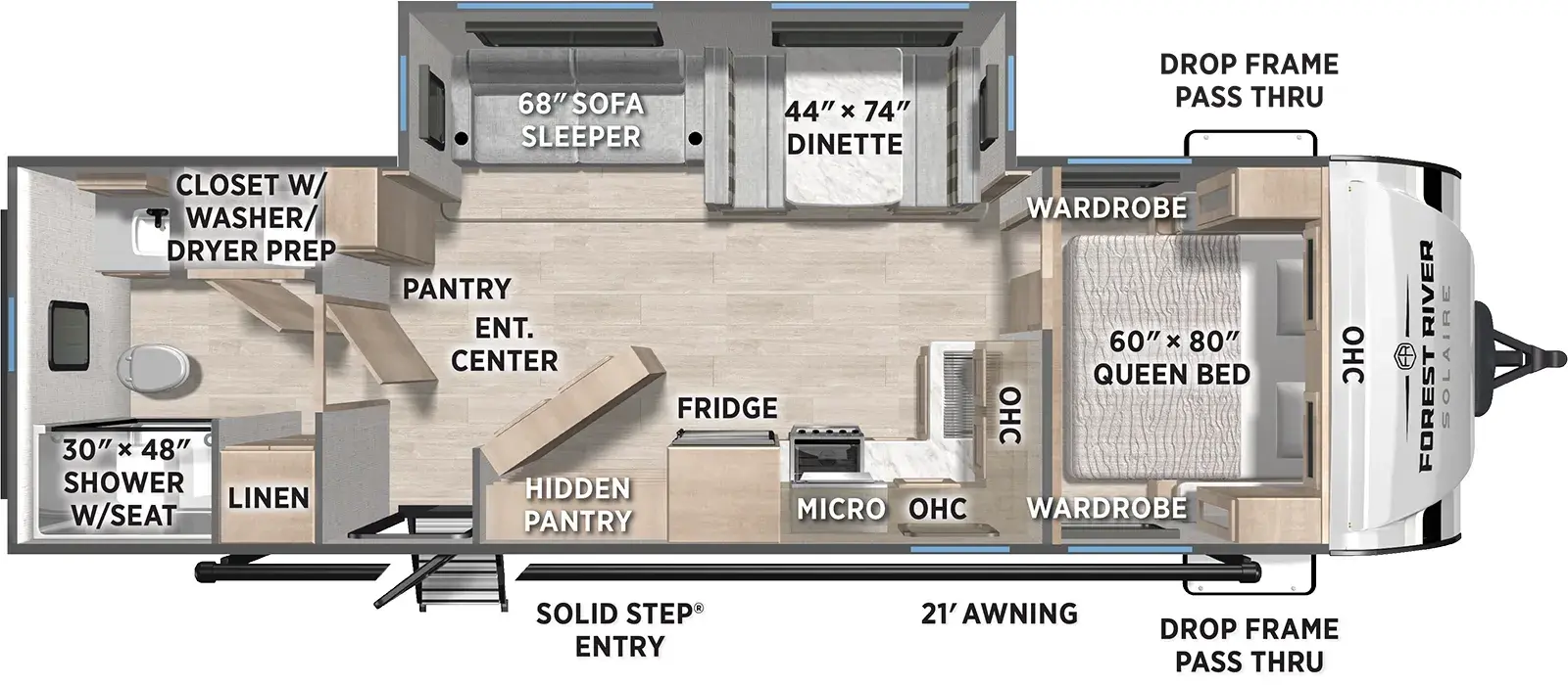 Floorplan diagram for 2026 Solaire 2580RBSS