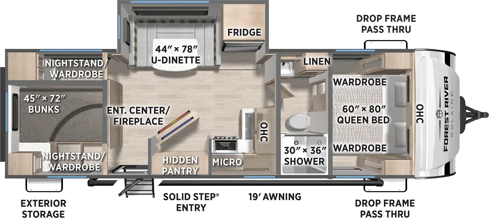 Floorplan diagram for 2026 Solaire 2750BHS