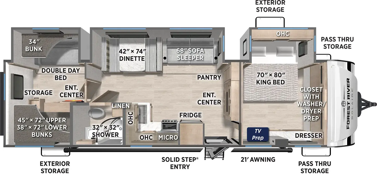 Floorplan diagram for 2026 Solaire 3200TSBH
