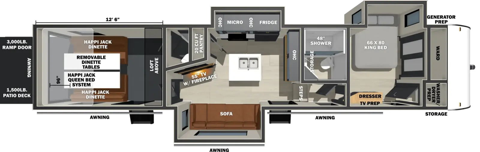 Floorplan diagram for 2027 Stealth 3513GX