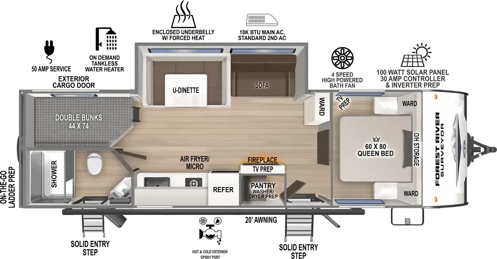 Floorplan diagram for 2026 Surveyor Camp Series 27CAMP
