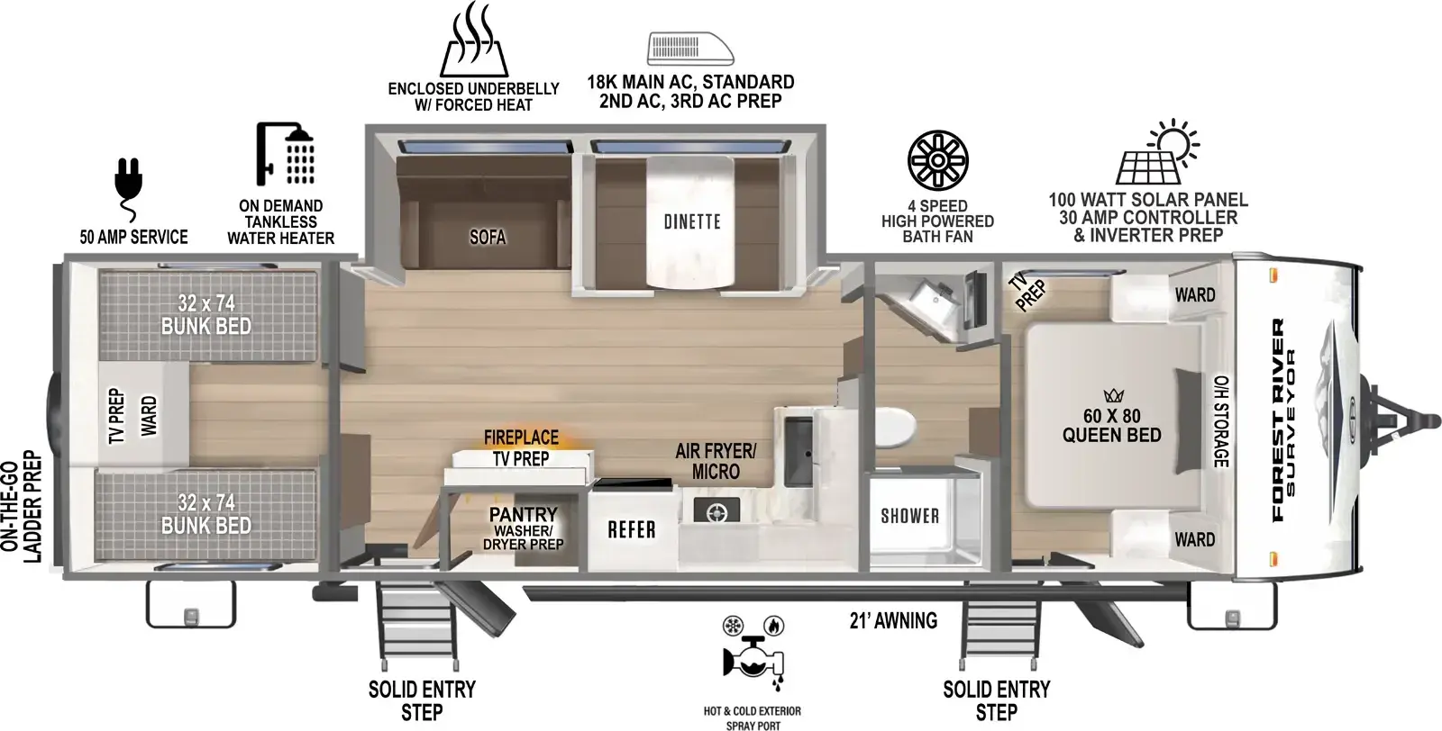 Floorplan diagram for 2026 Surveyor Camp Series 29CAMP