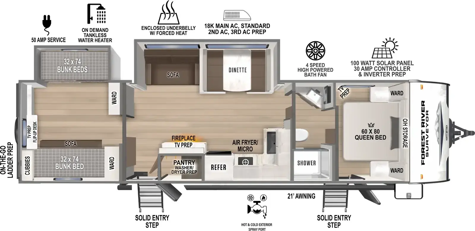 Floorplan diagram for 2026 Surveyor Camp Series 32CAMP