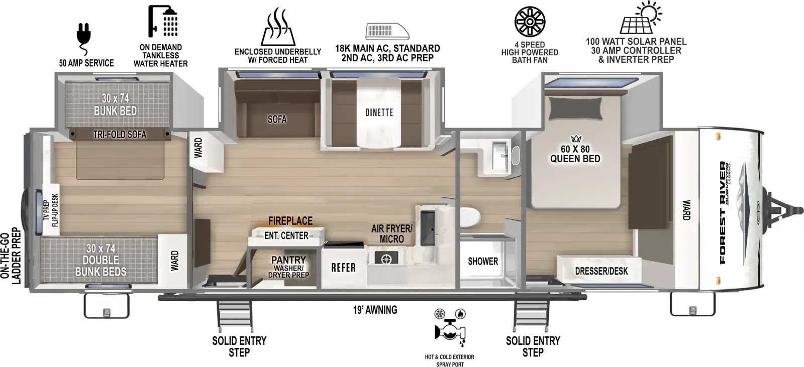 Floorplan diagram for 2026 Surveyor Camp Series 34CAMP