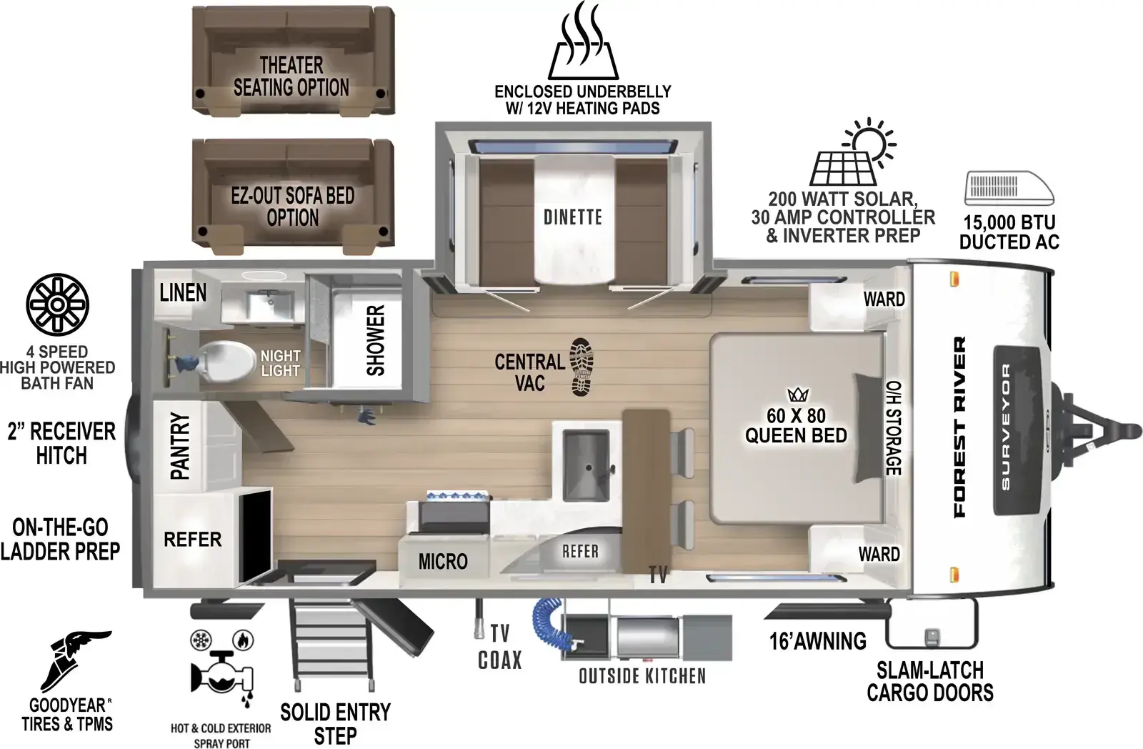Floorplan diagram for 2026 Surveyor Legend 202RBLE