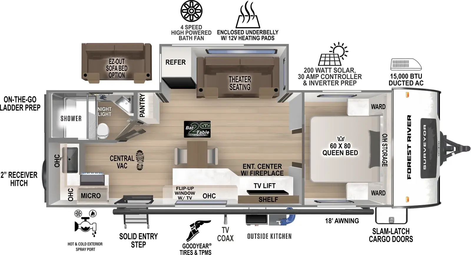 Floorplan diagram for 2026 Surveyor Legend 230MDLE