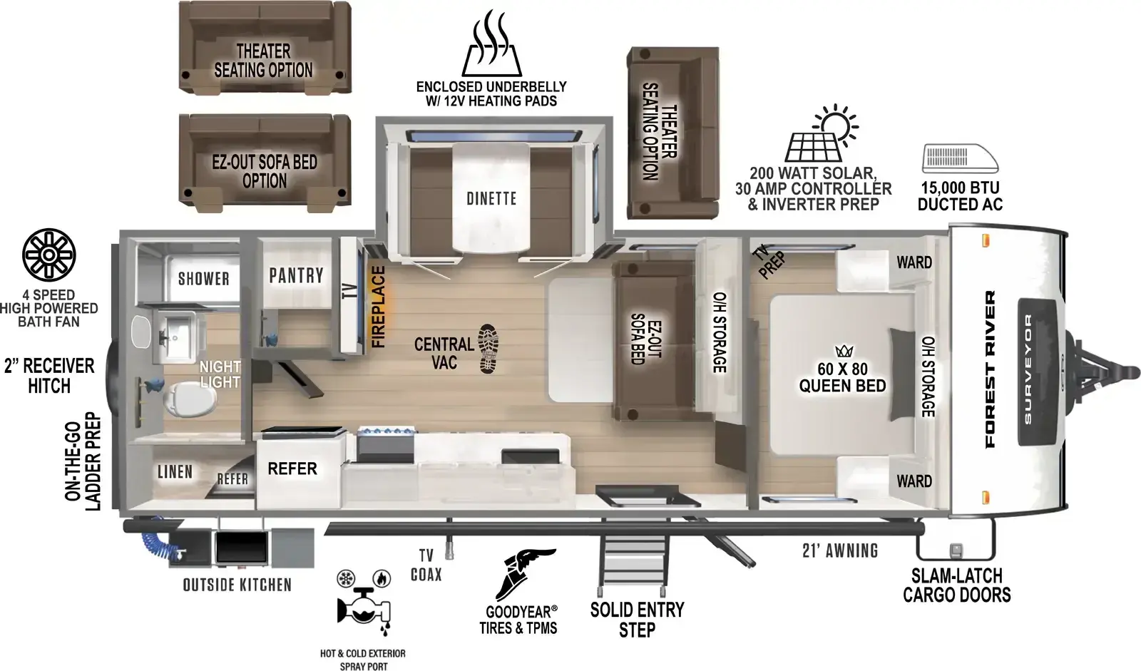Floorplan diagram for 2026 Surveyor Legend 252RBLE