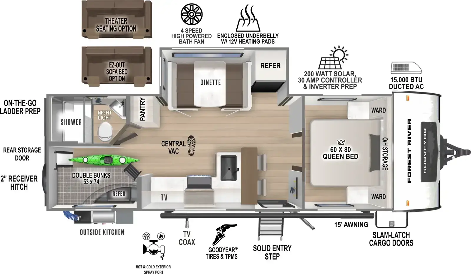 Floorplan diagram for 2026 Surveyor Legend 260BHLE