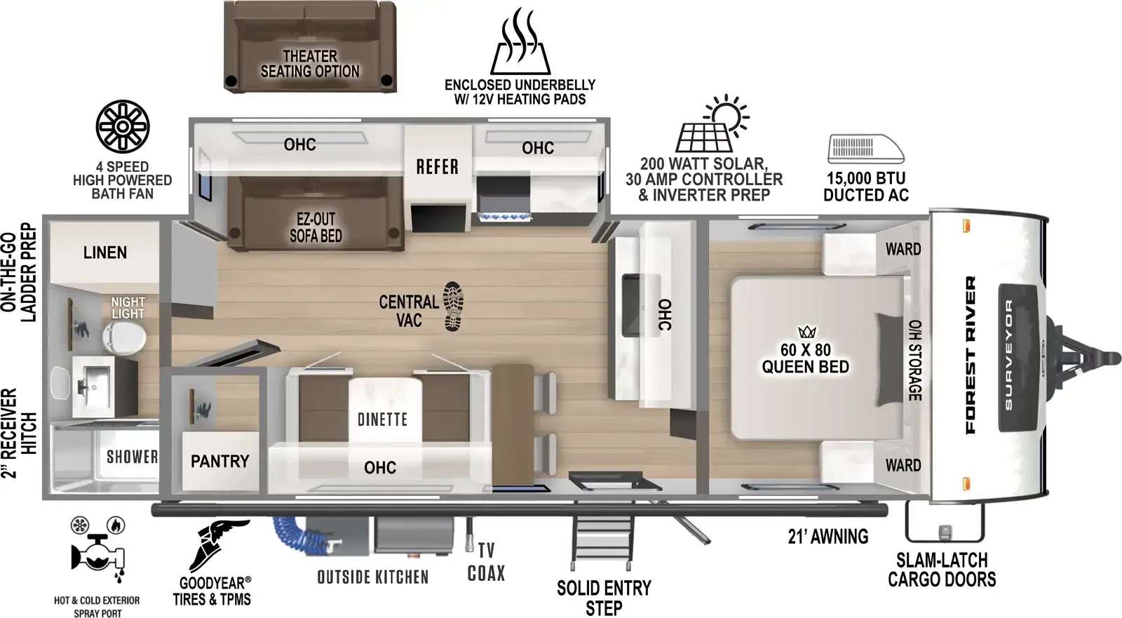 Floorplan diagram for 2026 Surveyor Legend 265RBLE