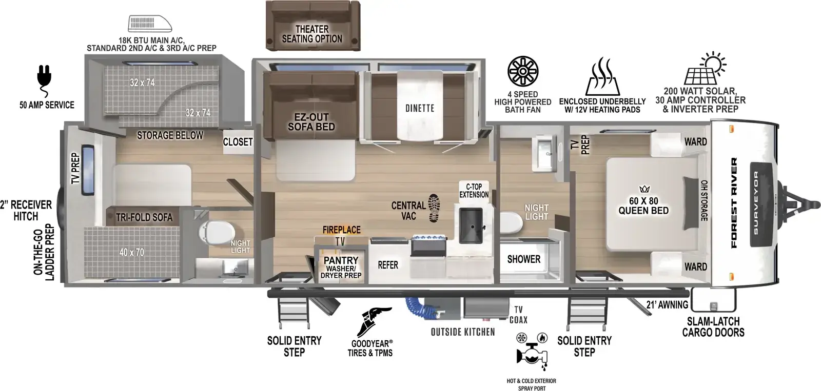 Floorplan diagram for 2026 Surveyor Legend 303BHLE
