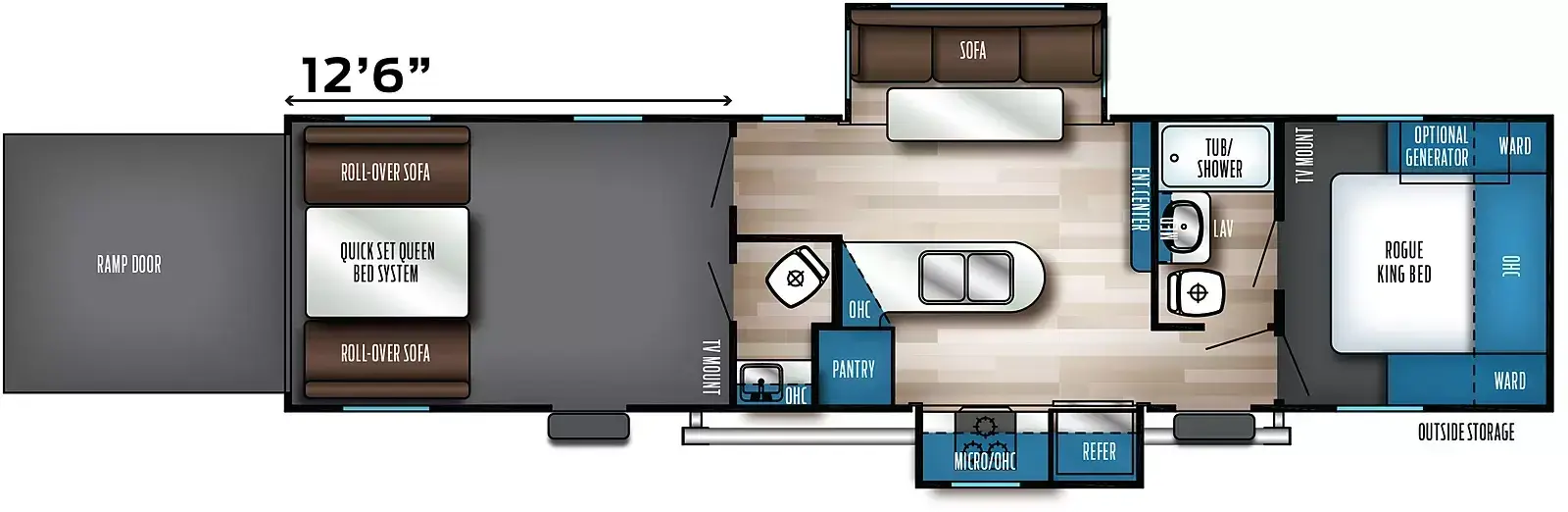 Floorplan diagram for 2026 Vengeance Rogue SUT 32SUT