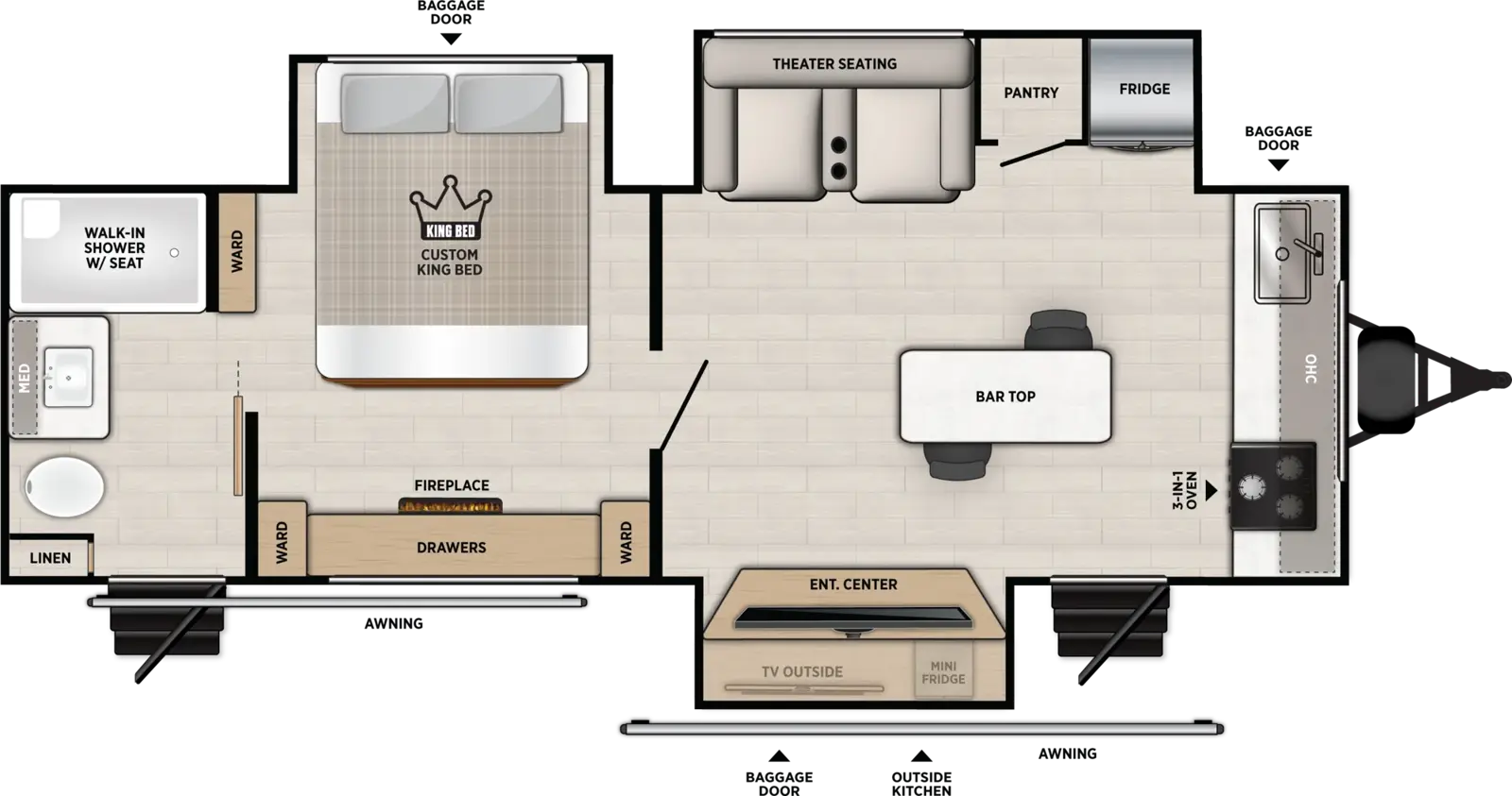 Floorplan diagram for 2027 Vibe 2500FIK