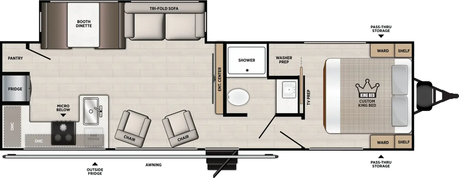 Floorplan diagram for 2027 Vibe 2600RK