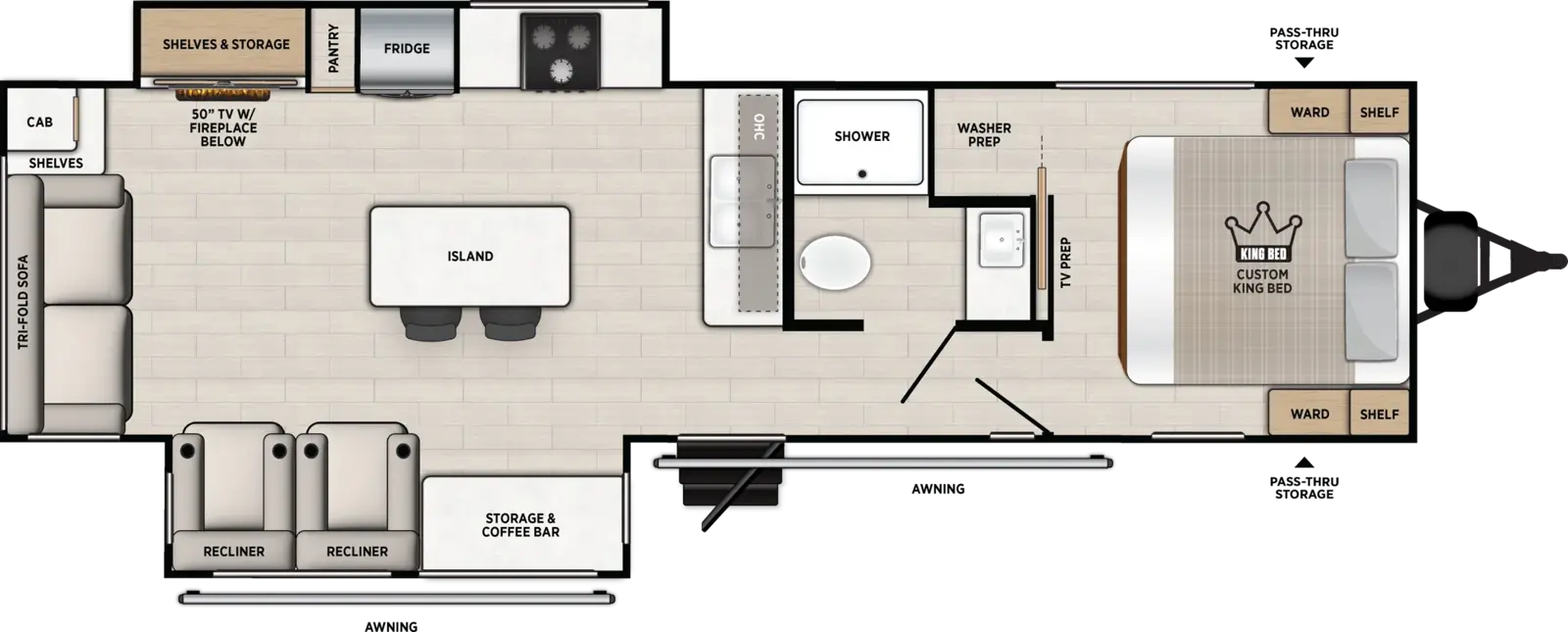 Floorplan diagram for 2027 Vibe 2800RL