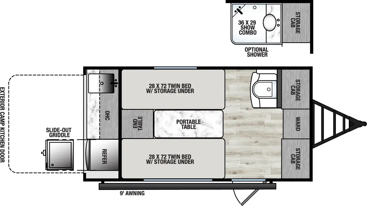 Floorplan diagram for 2026 Viking ROK 11000ROK