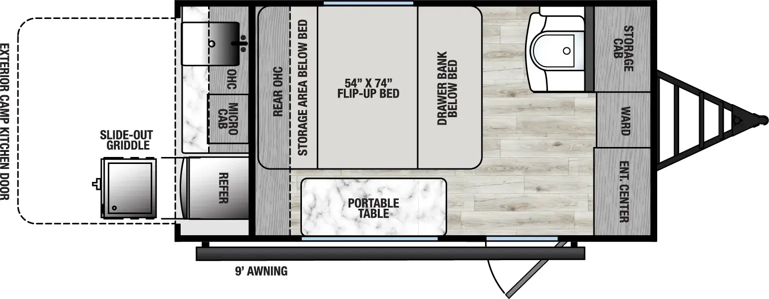 Floorplan diagram for 2026 Viking ROK 13000ROK