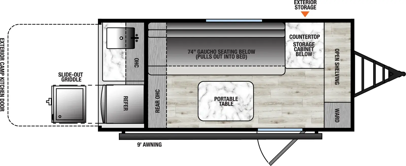 Floorplan diagram for 2026 Viking ROK 9000ROK