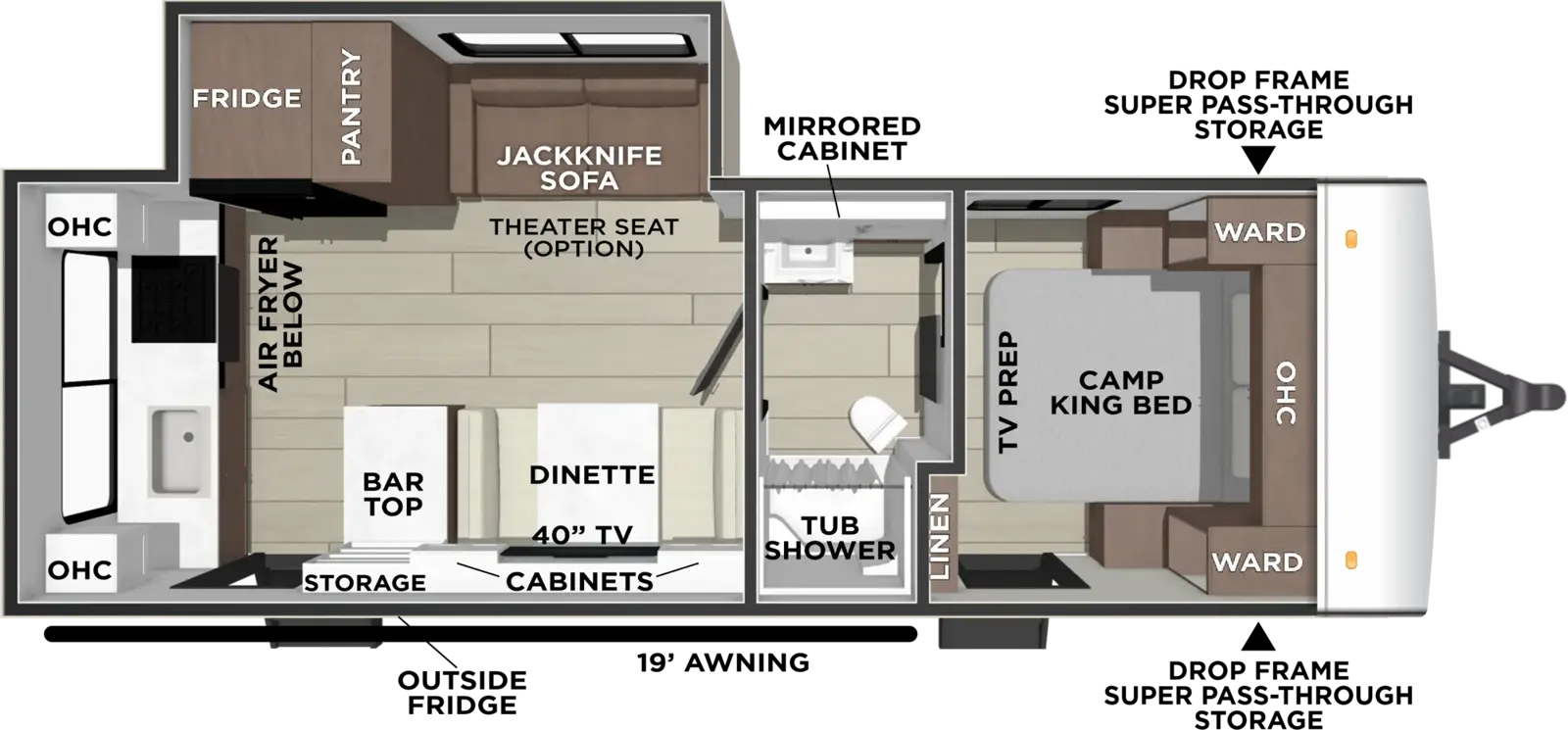 Floorplan diagram for 2027 Westbrook Luxury 245RKLC