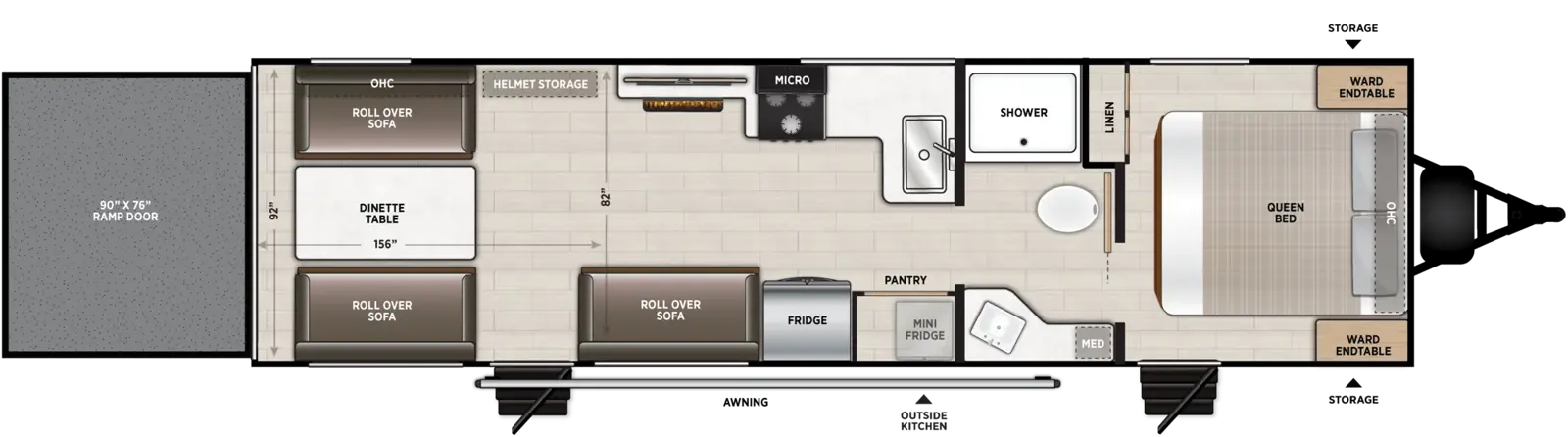 Floorplan diagram for 2027 Wildwood FSX 250GT