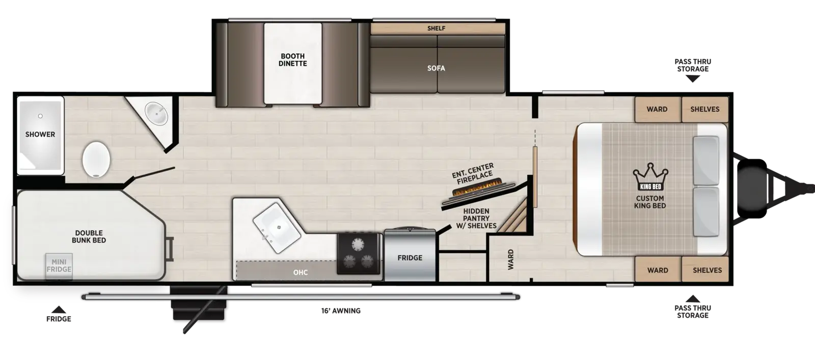 Floorplan diagram for 2027 Wildwood X-Lite 26ICE