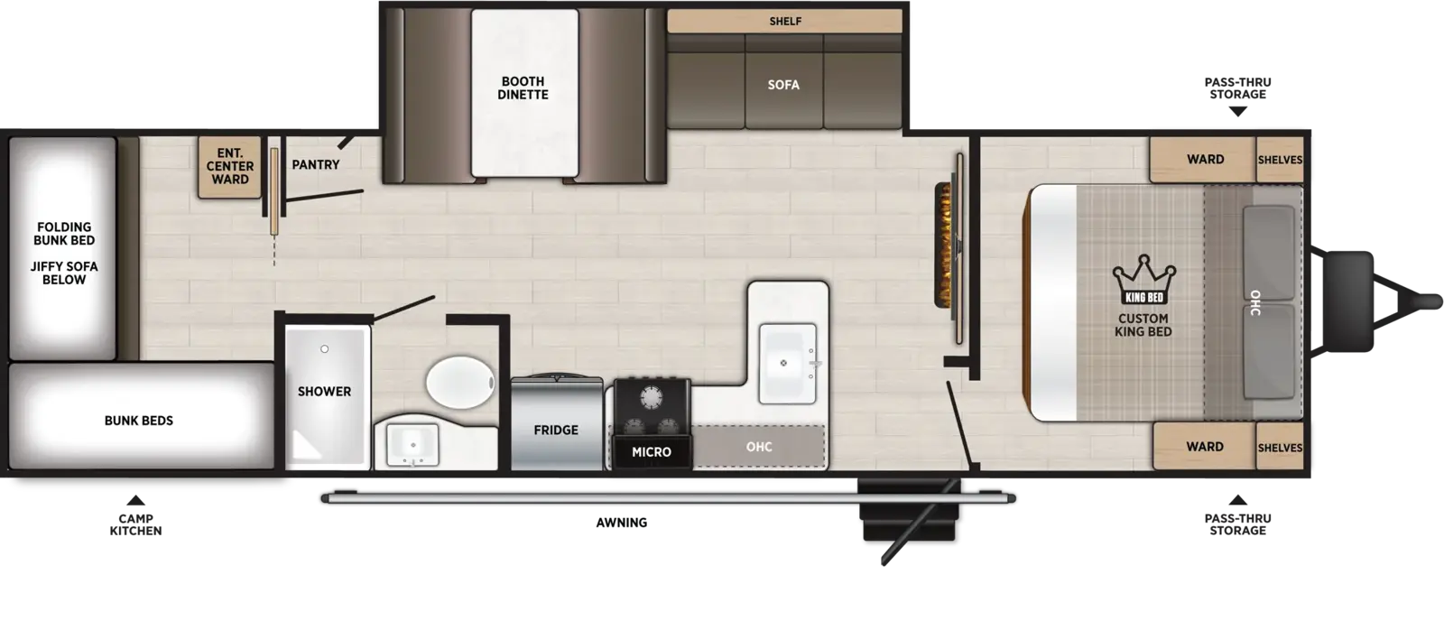 Floorplan diagram for 2027 Wildwood X-Lite 273QBXL